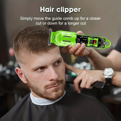 LED Hair Clipper for Men – USB-C Rechargeable Cordless Beard Trimmer with LED Display & 4 Guide Combs, Barber-Grade Home Haircut Kit