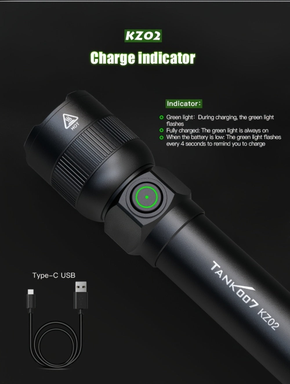 Mini LED Flashlight 18650 Rechargeable Battery, Adjustable Focus & Brightness Zoomable Compact Torch