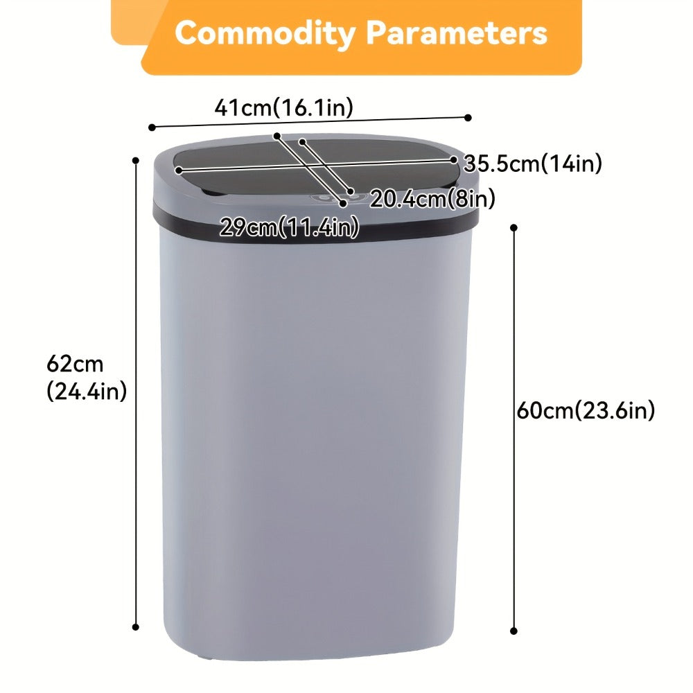 Motion Sensor Trash Can with 13-Gallon Label and Plastic or Steel Finish Options in Six Colors