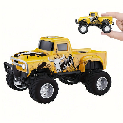 Remote Control Car, 1:64 Die-Cast Monster Truck with 2.4GHz Control, LED Headlights and Five Color Options