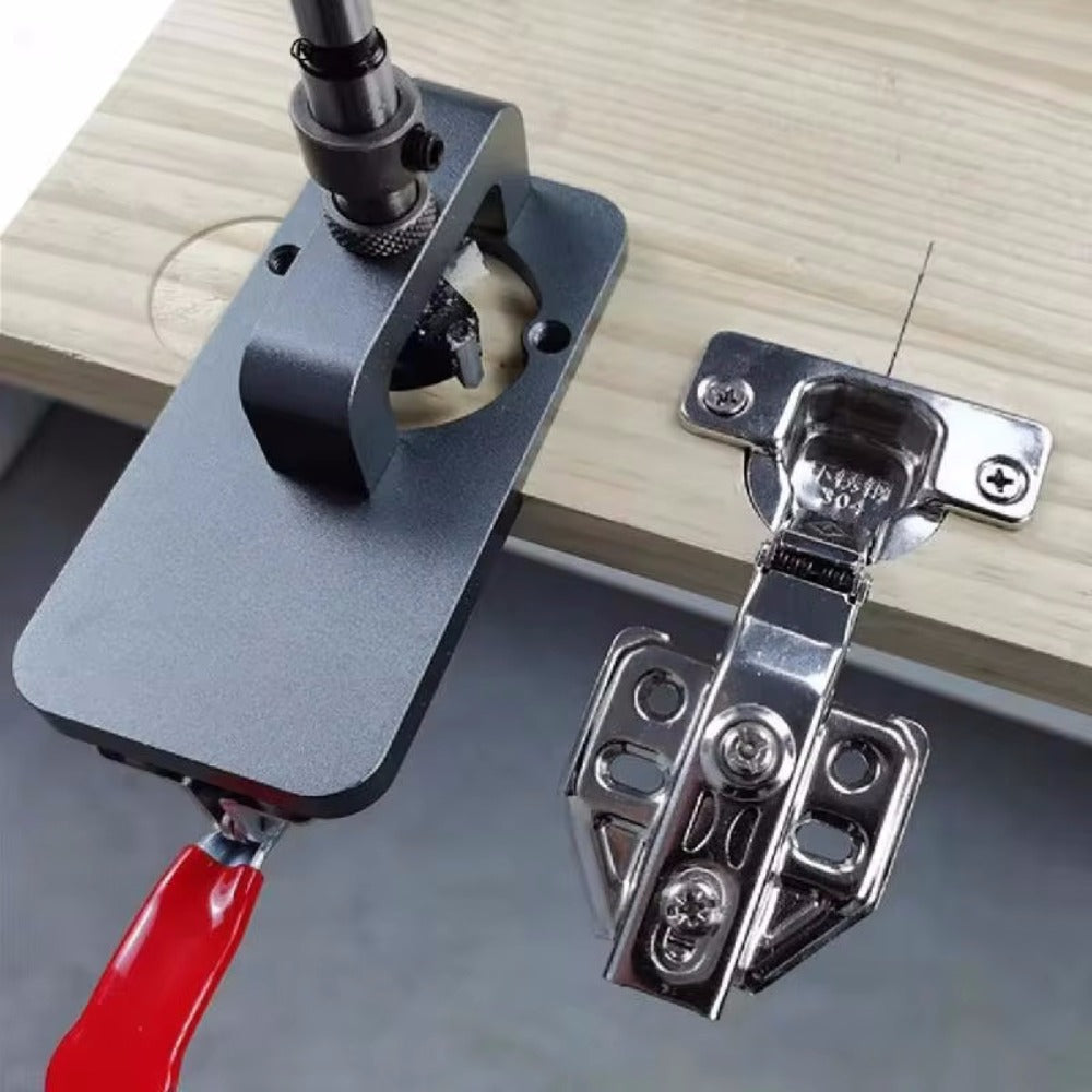 35mm Hinge Drilling Jig Kit Aluminum Alloy Cabinet Door Hinge Hole Opener Template Puncher Locator for Woodworking Door Cabinet Wardrobe