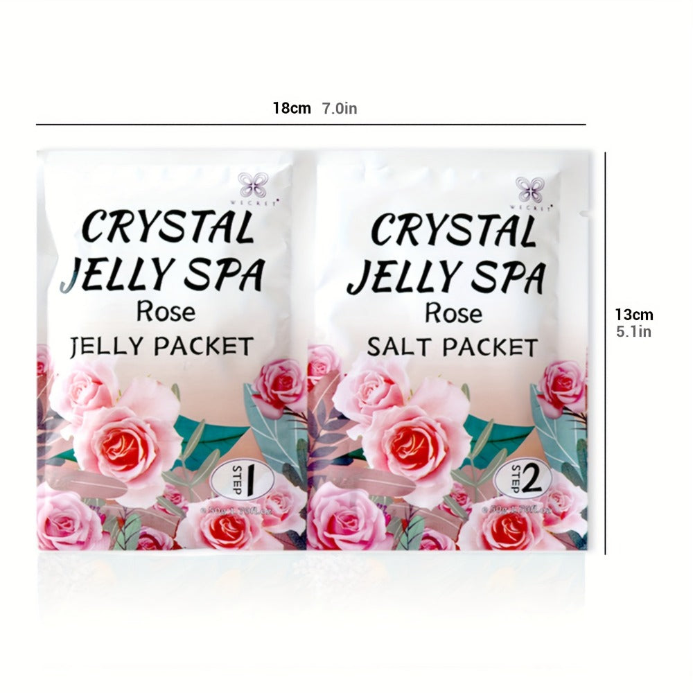Foot Soak for Dry Cracked Feet Jelly Spa Bubble Bath Salt – Moisturizing Exfoliating Foot Care Treatment, Honey Lavender Lemon & Rose