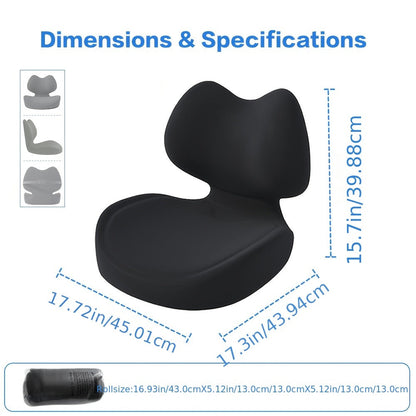 Ergonomic Seat Cushion for Tailbone & Lumbar Pain Relief – Memory Foam L-Shaped Car & Office Chair Cushion for Truck Drivers & Long Sitting