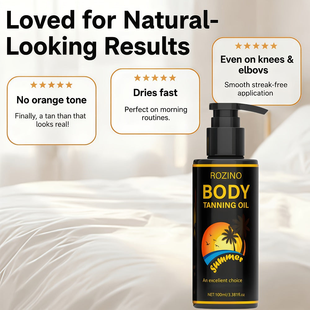 Body Tanning Oil Tan Boosting & Ultra 3.381oz - Alcohol-Free Natural Bronze Sunless Tanning for All Skin Types