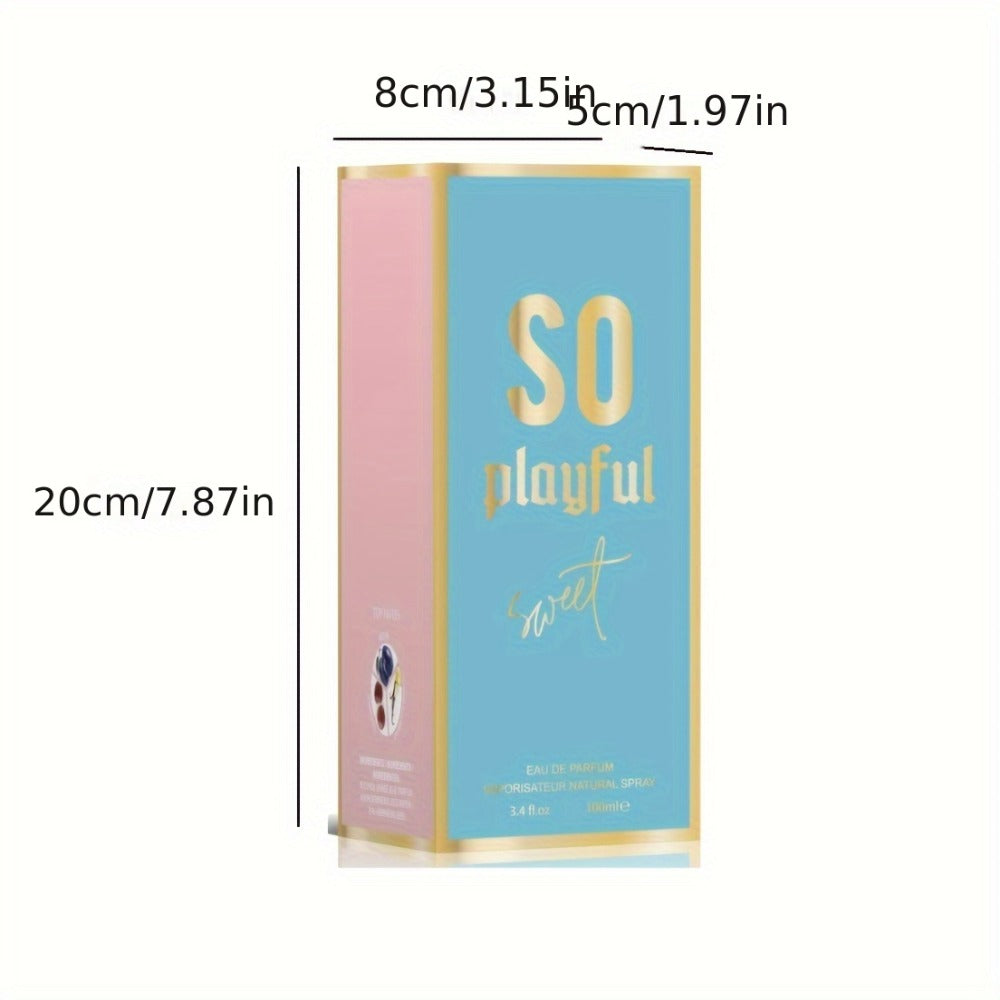 SO Playful Eau de Parfum Spray, 100 ml Bottle with White Cyclamen, Pepper and Cherry Label Notes