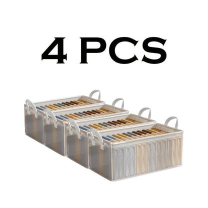 26L Foldable Storage Box Set with Steel Frame, Clear Panels and One- or Four-Piece Options