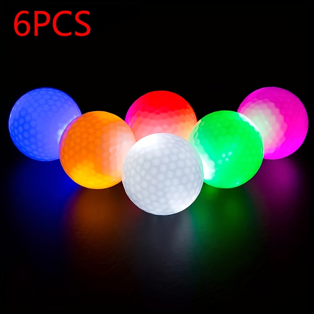 LED Golf Balls Glow in the Dark – 6 Pack Multi-Color Light Up Golf Balls for Night Play, Impact Activated, 40Hr Battery