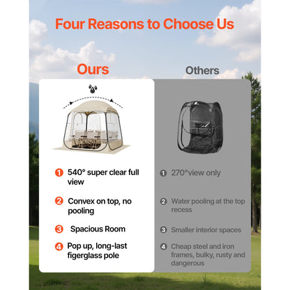 Pop Up Bubble Tent Clear Pod for Garden, Patio and Yard Use, with the Listed Configuration