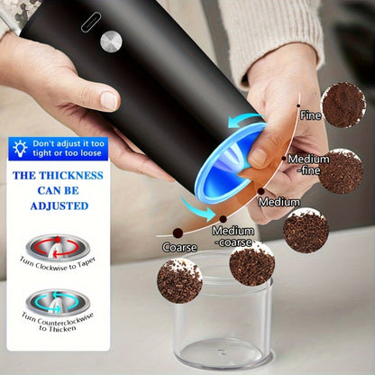 2pcs USB Rechargeable Electric Salt and Pepper Grinder Set with LED Light & Adjustable Coarseness