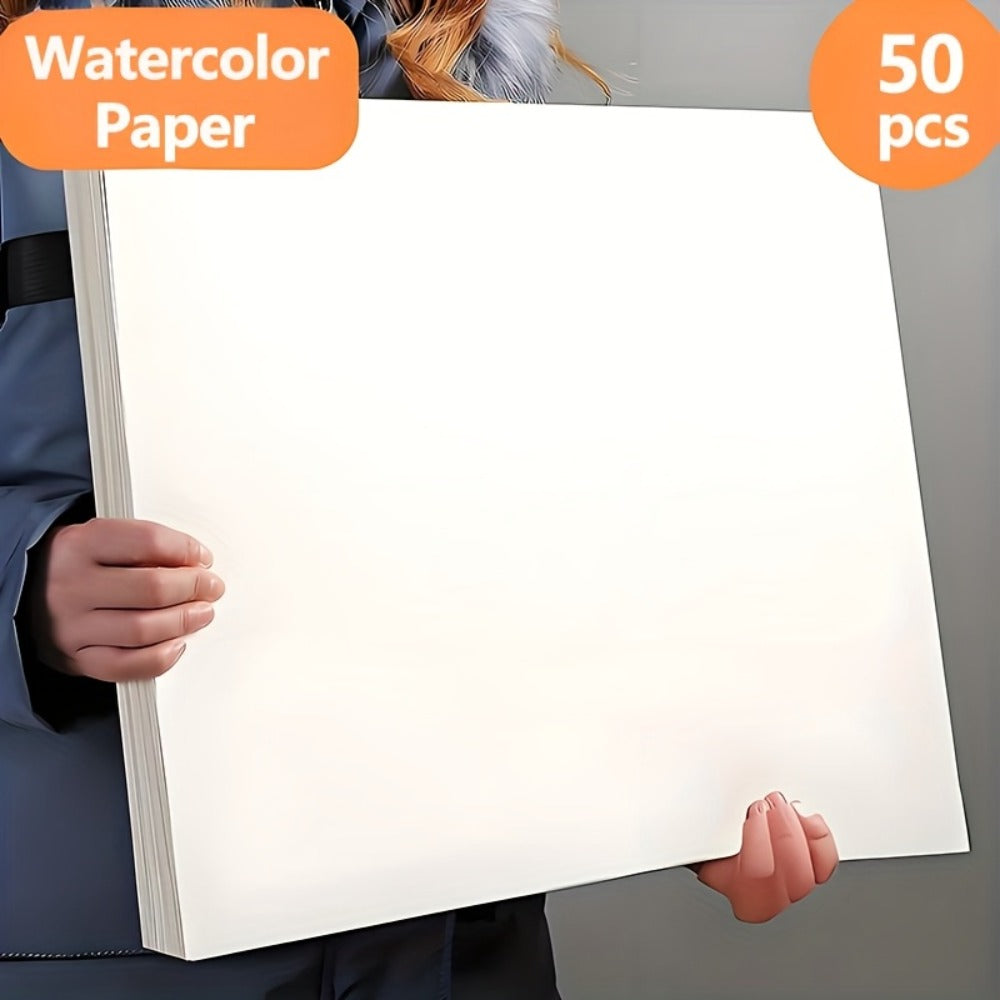 Watercolor Paper 50 Sheets Artist Grade Cold Press for Watercolor Painting DIY Crafts Sketching Available in 11.8x8.2in and 16.5x11.7in