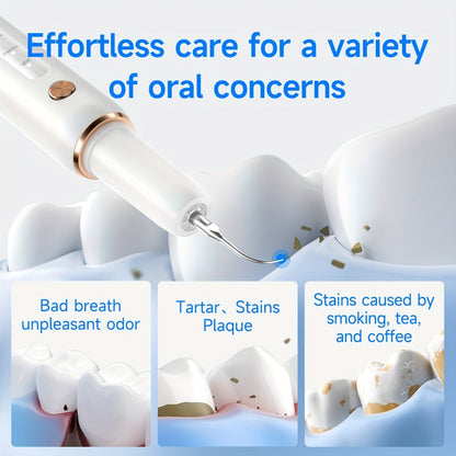 Ultrasonic Tartar Remover Electric Tooth Cleaner 5-Speed IPX6 Waterproof USB Rechargeable Dental Scaler