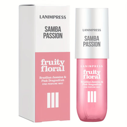 Body Hair Perfume Mist for Women Samba Passion Fruity Floral Fine Mist Spray Long Lasting Light Feminine Fragrance 3.0 fl oz Travel Size