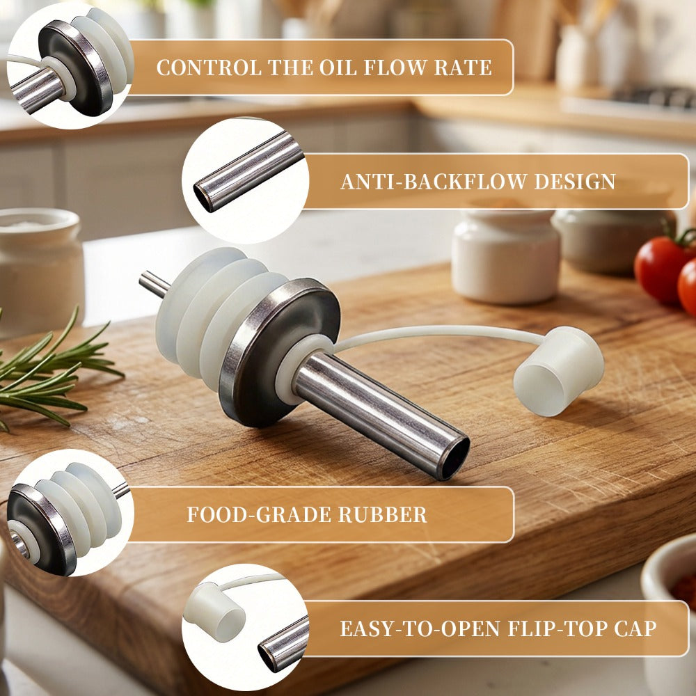 Ceramic Oil and Vinegar Dispenser Set Hand-Painted Underglaze Anti-Drip Leak-Proof Kitchen for Home Cooking, Dining and Outdoor Meals