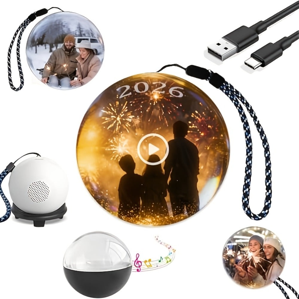 Crystal Ball Video Player Gift 2.7 Inch LED Light-Up Digital Sphere - Upload Your Own Videos & Photos