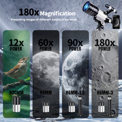 150X Astronomical Telescope 70mm Aperture with Tripod Phone Adapter Wireless Remote Control High Magnification Portable Refractor Telescope