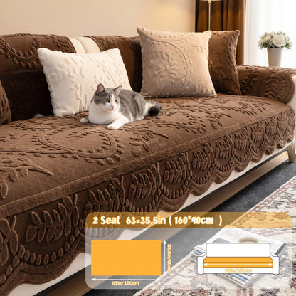 Sofa Cover Quilted Plush-Texture Panels in 35.5-Inch Width for 1 to 4 Seats, Backrest or Armrest