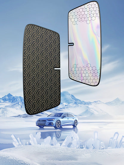 Laser Insulation Windshield Sunshade 5-Layer Thickened Front Window Heat Blocker Diamond Pattern Gold Black Fits All Vehicles Ford F150