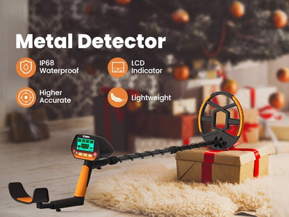 Metal Detector with LCD Display 8-Inch Coil 4 Modes Waterproof for Coins Relics Gold