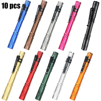 Pen Light Flashlights Bulk Pack with Clip – Mini Slim LED Pocket Torch for Camping, Outdoor, Home & Emergency Use