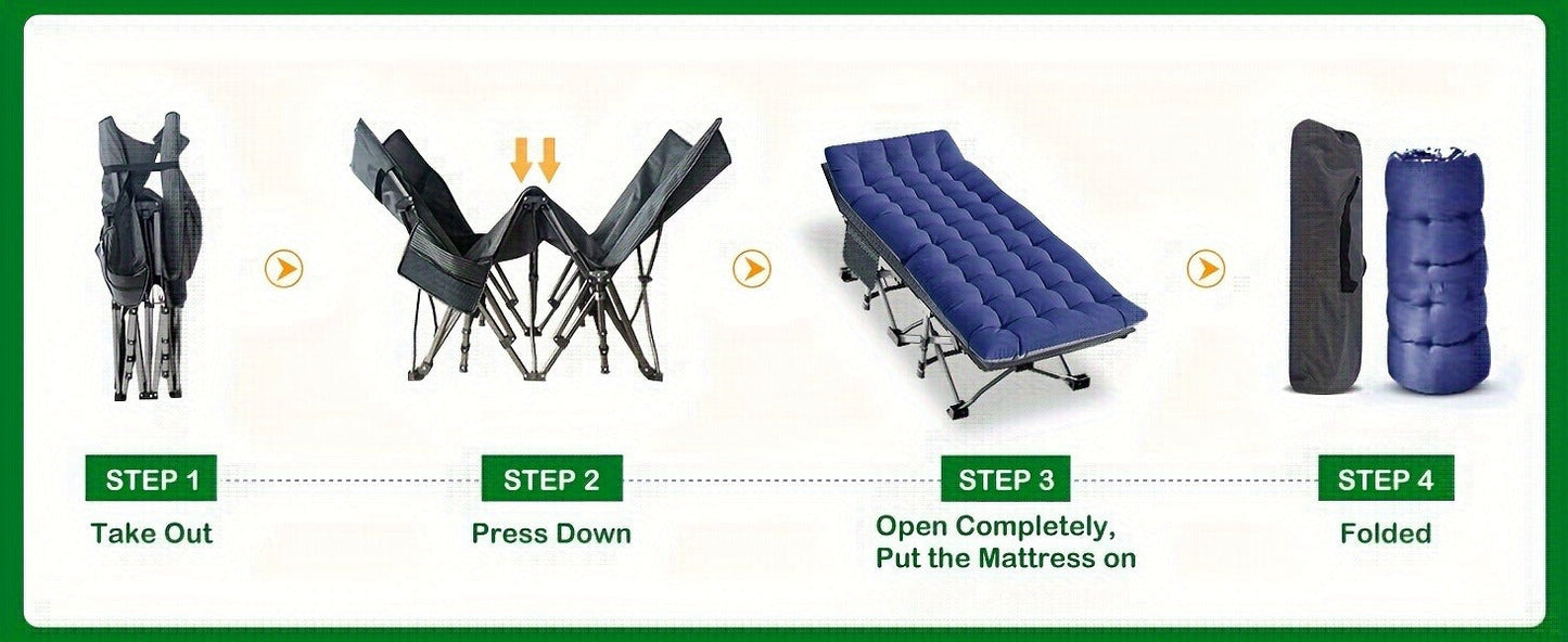 Heavy Duty Folding Camping Cot 75 Inch Portable Sleeping Bed with Carry Bag Guest Bed for Adults Outdoor Camping Hiking Home Use Gray Wine