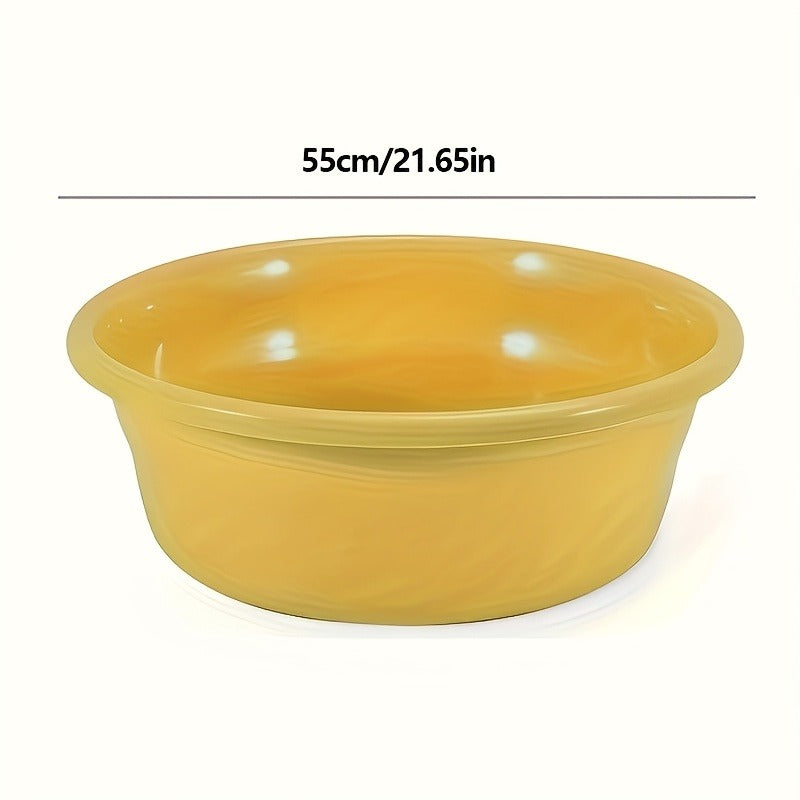 Plastic Wash Basin 12 Quart Stackable Round Tub – Portable Household Washing Bowl for Kitchen, Camping, Face Washing