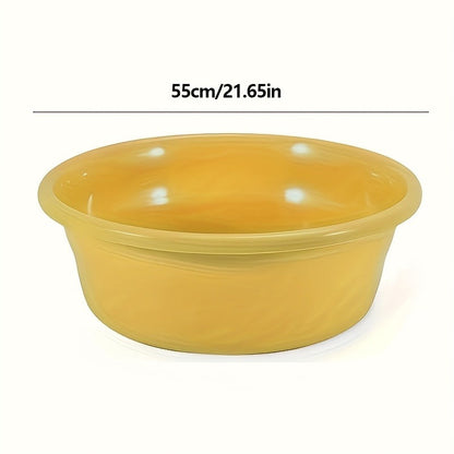 Plastic Wash Basin 12 Quart Stackable Round Tub – Portable Household Washing Bowl for Kitchen, Camping, Face Washing