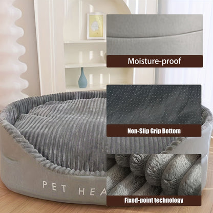 Furry Round Pet Bed for Dogs & Cats – Soft Warm Washable Dog Bed with Anti-Slip Base, Foldable Breathable Plush Cat Bed Mattress