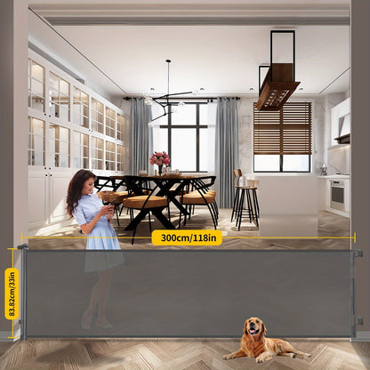 Retractable Baby Gate & Mesh Dog Gate – Extends 55" to 197" Wide, Child Safety Gate for Doorways Stairs Hallways, Indoor & Outdoor Use