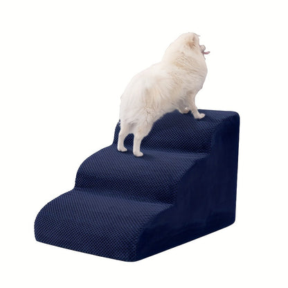 Dog Stairs for High Beds & Sofa – Extra Wide Foam Pet Steps with Non-Slip Bottom, Soft Cushioned Dog Ramp for Couch, Ideal for Small Dogs