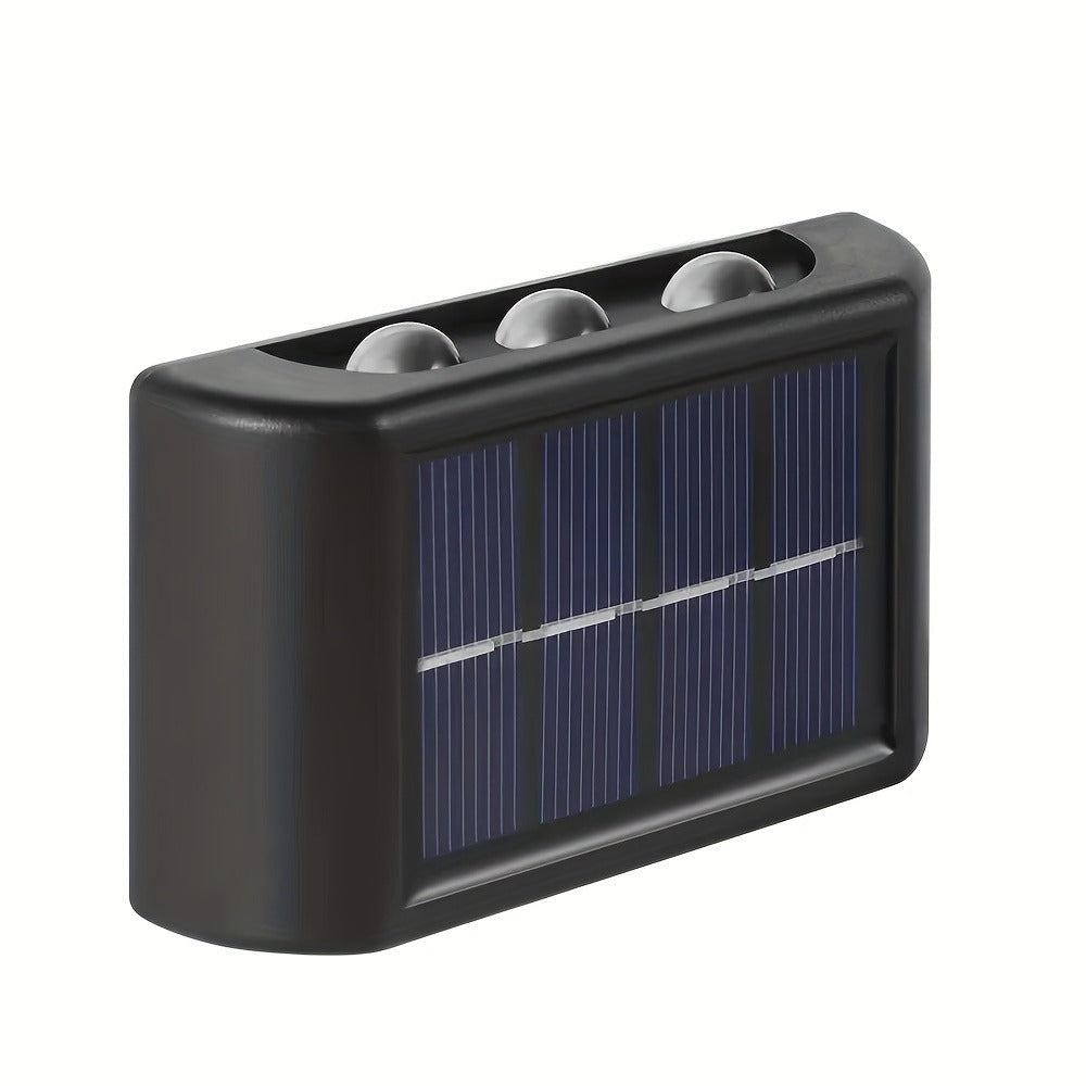 Solar Wall Light Outdoor 8 Pack 6 LED Deck Fence Garden Lamp Waterproof Auto Dusk to Dawn Courtyard Pathway Garage Yard Decoration