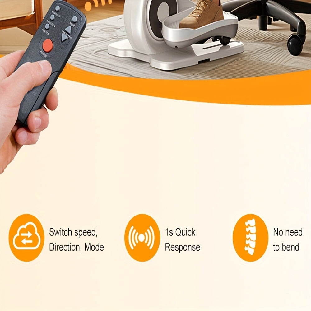 Under Desk Elliptical Machine – 12-Speed Electric Seated Leg Exerciser, Quiet & Portable Foot Pedal Trainer with Remote