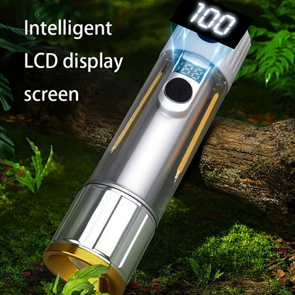 Flashlight 6-Pack Rechargeable Hand Torch Set with Main Beam, COB Side Light and Power Display
