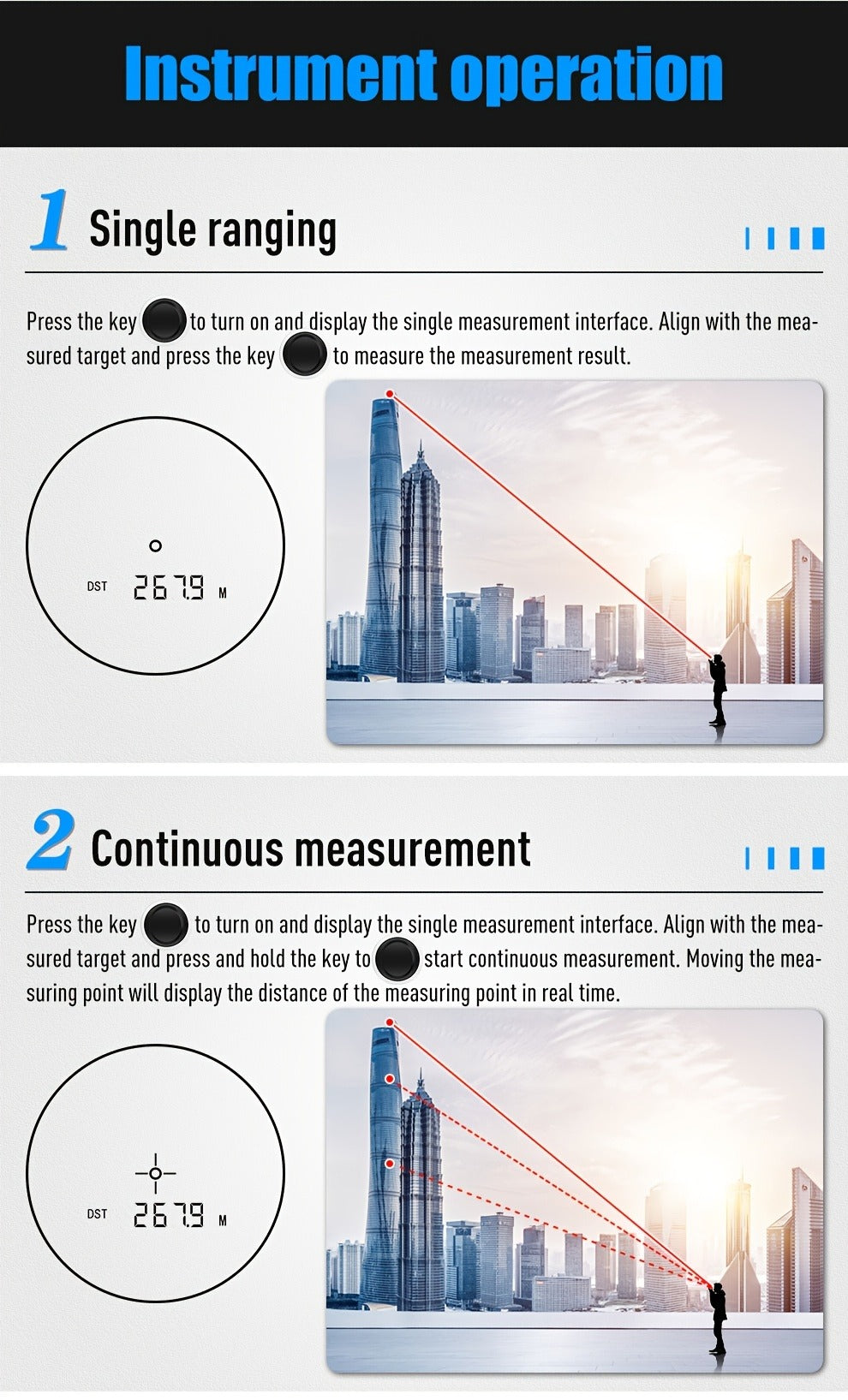White Golf Laser Rangefinder, Model LAB12 with 1200-Yard Source Rating, 6x Optics and USB Charging