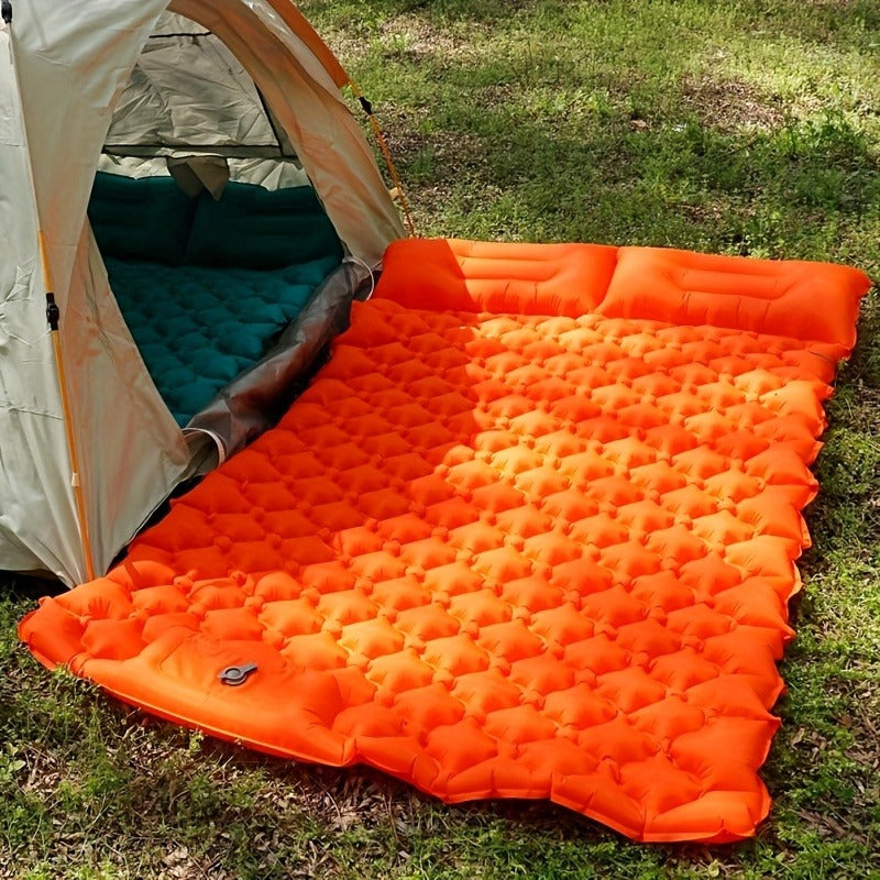Camping Sleeping Pad Inflatable & Self-Inflating – Ultralight TPU Nylon Mat with Built-In Pump, Single & Double Size for Backpacking