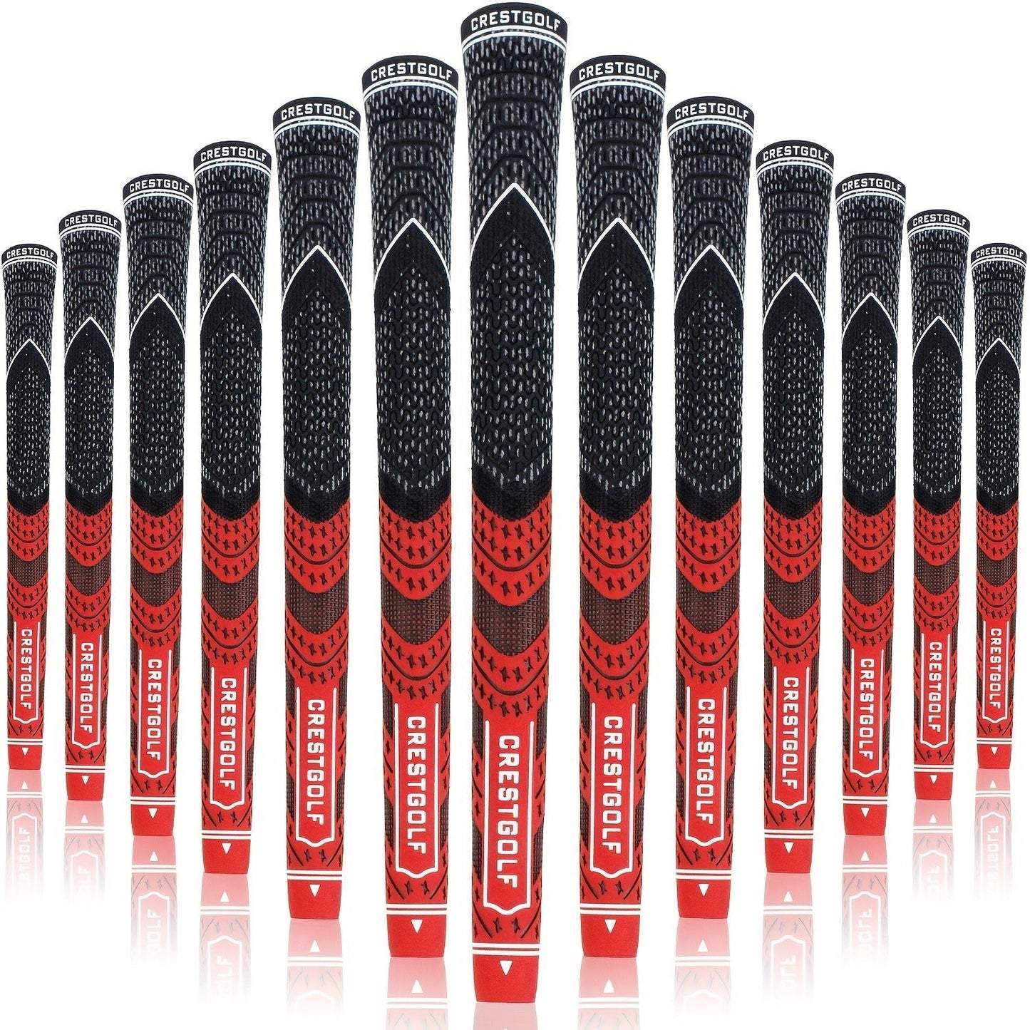 Midsize Golf Grips Set 13 Pack – All Weather Hybrid Rubber Golf Club Grips with Ecological Yarn Thread Technology, Multiple Colors
