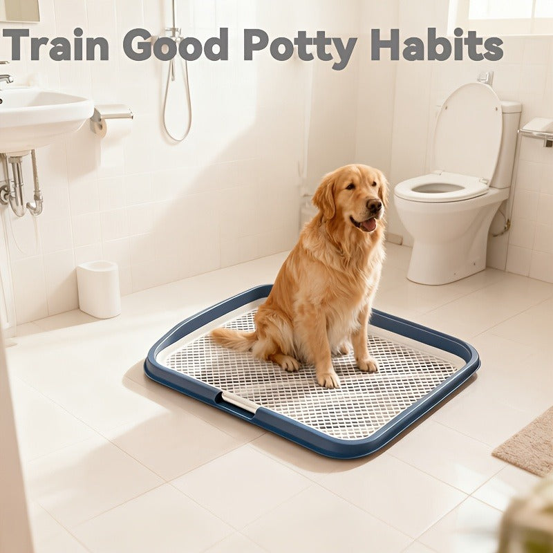 Indoor Dog Potty Tray with Removable Grating – Leak-Proof Puppy Training Toilet, Washable Pee Pad Holder for Apartments