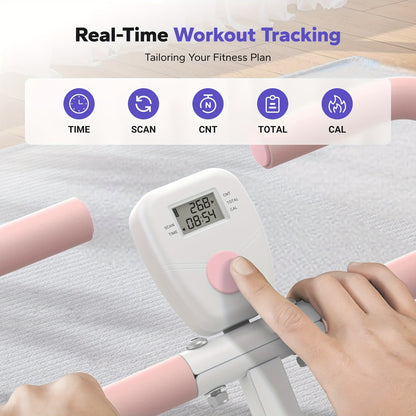 Rowing Machine 2-in-1 Squat & Row – Foldable Glute Trainer with LCD Display, 3 Resistance Bands, 350 lbs Capacity