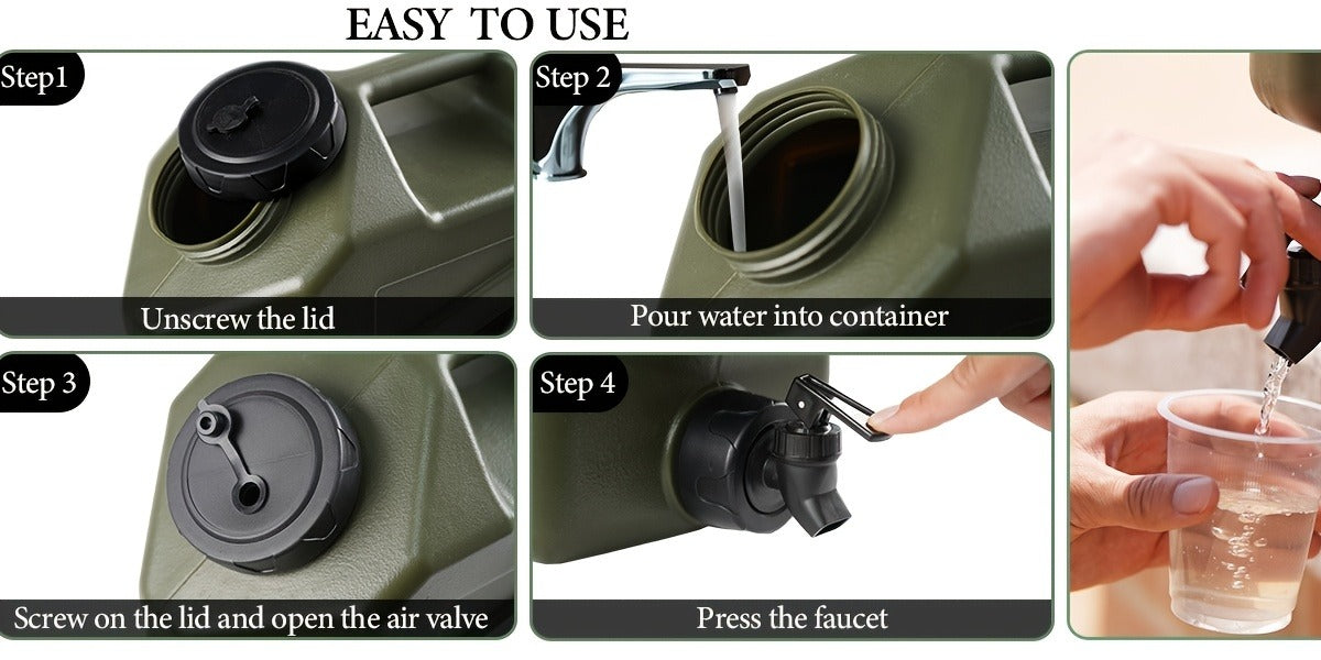 Water Storage Container with Spigot 2 Handles BPA Free PVC Collapsible Water Jug for Camping Outdoor RV Hiking Emergency Survival Portable
