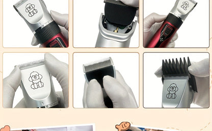 Pet Grooming Clippers Rechargeable with LED Display – Cordless Electric Dog Cat Hair Clipper, Detachable Blades 4 Guide Combs Low Noise