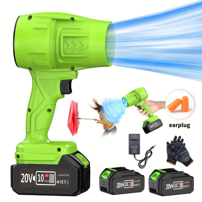 20V Cordless Leaf Blower with 50, 000 RPM Marking, Yellow or Green Body and Six Dual-Battery Package Options
