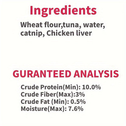 150 g Catnip and Cat-Grass Cookie Treats with Shaped Pieces and Pictured Ingredient Panel Pictured