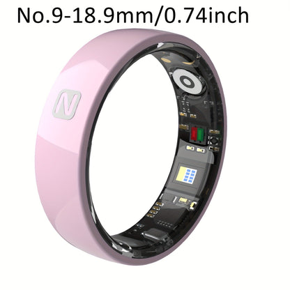 N-Style Smart Ring with Screenless Sensor Design, Charging Case, Black, Pink or White Finish and Sizes 7–13