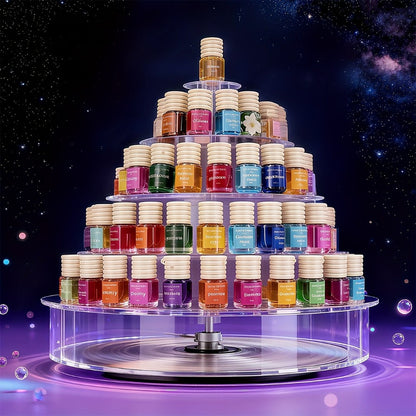 Hanging Bottle Car Air Freshener Sets in 12- or 36-Piece Random Six-Scent Packs with Wooden Caps and Cords