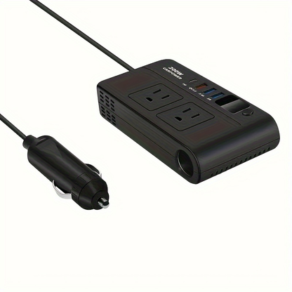 200W Car Power Inverter DC 12V to AC 110V with USB-C PD 20W & QC3.0 Fast Charging for Garden, Patio and Yard Use