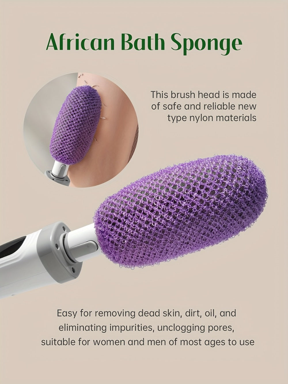 Electric Body Scrubber Brush 3 Replaceable Heads Dual Speed Shower Back Cleaner Exfoliating Skin Cleansing for Home or Salon Spa Use