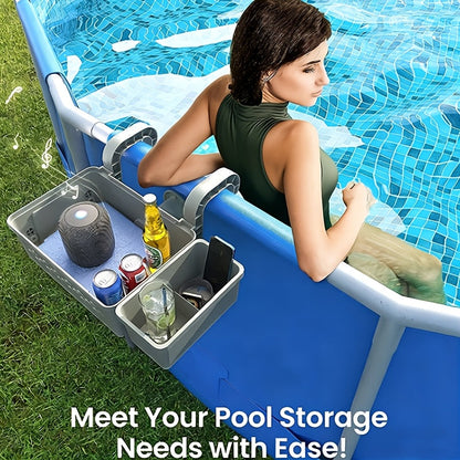 Pool Storage Basket | Hanging Poolside Organizer Towel Toy Beverage