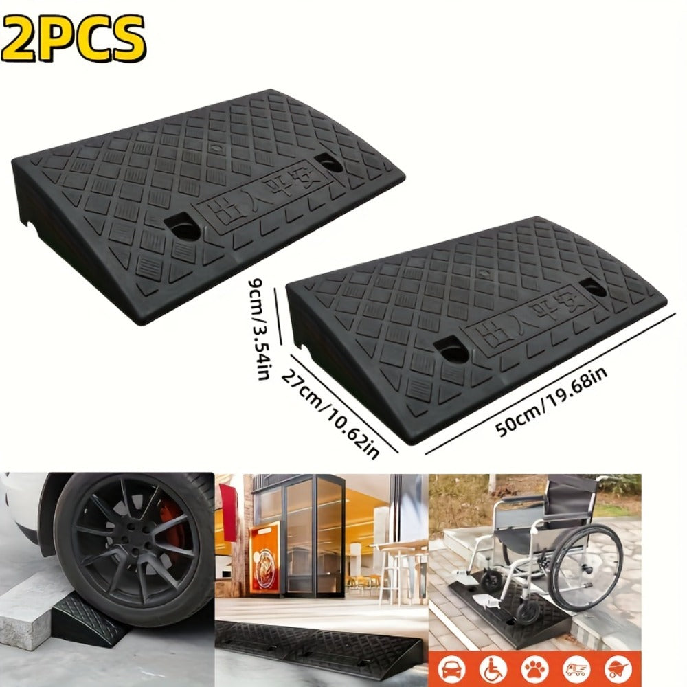 Curb Ramp Plastic Portable for Car SUV Motorcycle Bike Wheelchair Scooter Driveway Sidewalk for Entryways, Bedrooms and Living Spaces
