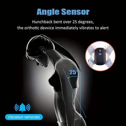 Smart Posture Corrector with Vibration Alert, Wireless Rechargeable Posture Trainer & Back Support Belt for Men Women
