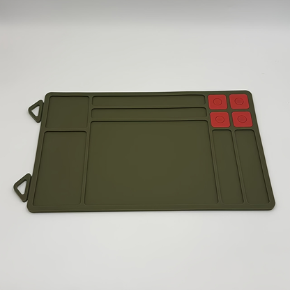 Gun Cleaning Mat with Magnetic Parts Tray – Heavy Duty Non-Slip Rubber Solvent-Resistant Pad for Pistol Rifle Handgun Maintenance