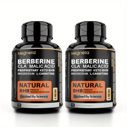 Keto BHB Weight Loss Capsules 20-in-1 with L-Carnitine CLA Berberine Malic Acid, Fat Burn Insulin & Liver Health Support